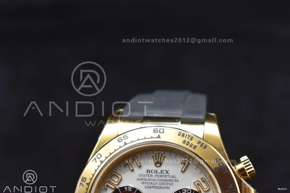 Best V2 116519 Case Rubber Strap 904L SA4130 Gold Daytona Black Clean SS Edition On 1:1 Dial 0418